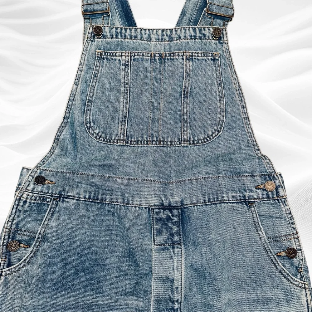 NWT Sandrine Rose x Free People Denim Overalls Size Medium‎ Green Bungie